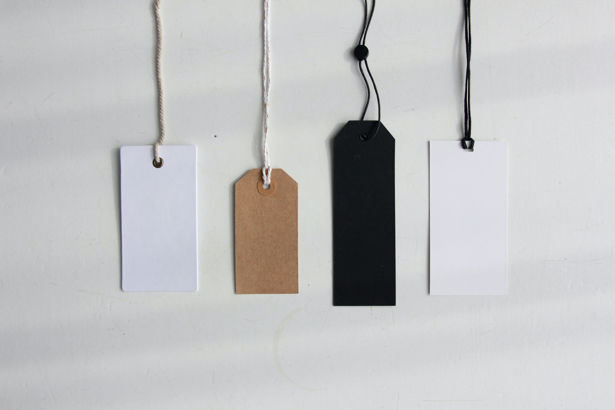 Blank paper tags
